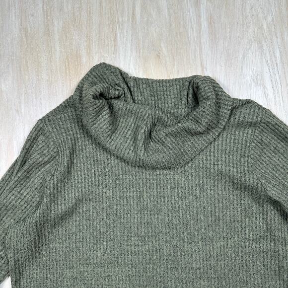 Torrid Green Ribbed Knit Cowl Neck Pullover Long Sleeve Cozy Sweatshirt 1X - Picture 12 of 13